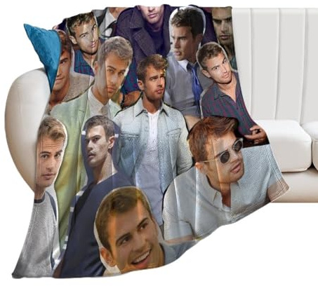 QapLWczK Handsome Theo James Decke, ultraweiche Flanell-Fleecedecke, stilvoll, Schlafzimmer, Wohnzimmer, Sofa, warme Decke, für alle Jahreszeiten, 127 x 101,6 cm