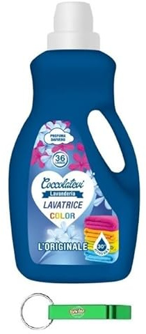 Coccolatevi Detergente Lavatrice Color Lot de 6 lessives liquides pour machine à laver Efficace par temps froid, pour le linge de couleur, 36 lavages 1800 ml + porte-clés Beni Culinari gratuit
