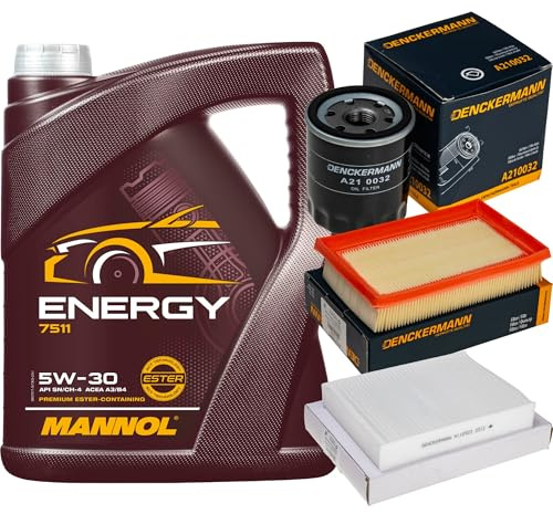 Inspektionspaket Wartungspaket Filterset mit Energy 5W-30 5L, Luftfilter, Ölfilter, Innenraumfilter