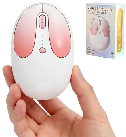 KeautFair Souris sans Fil Bluetooth Forme de Lapin Mignon, Rechargeable Silencieuse Portable Légère Optique Kawaii, pour PC, Ordinateur Portable, MacBook, Tablette, Cadeau pour Femme