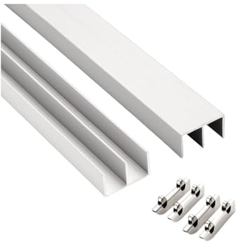 Generico Set di binari for Porte scorrevoli for Pannelli Spessi 5 mm - Binario Scorrevole for vetri, mobili e finestre, Facile Installazione(140cm/55in)
