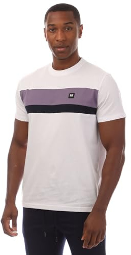 Weekend Offender Herren Crossword Colour Block T-Shirt in Weiß, weiß, XXL
