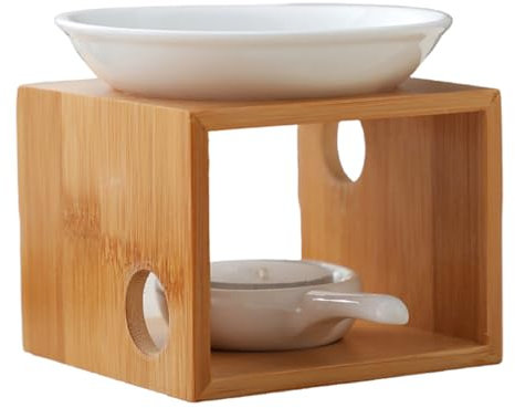 Wdbild Holz Teelicht Kerzenhalter Kerze Schmelzen Wärmer Mit Abnehmbarer Keramikschale Für Aromatherapien