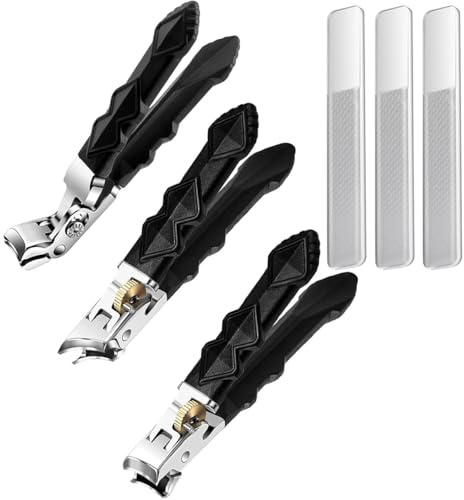 Solymody Orthoclip Nagelexpert, 2025 Nagelknipser Fußnägel, Schräger Knipser, Agelknipser mit Breiter BackenöFfnung und Spritzschutz für Senioren, für dicke Nägel (Stil A+B+C)