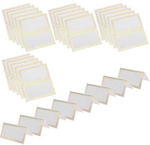 DOITOOL 50 Pezzi Biglietti con Nomi per Posti a Sedere in Carta Doppia Faccia con Lamina Dorata Segnaposto per Matrimoni Feste di Compleanno e Banchetti Design Elegante con Doppia