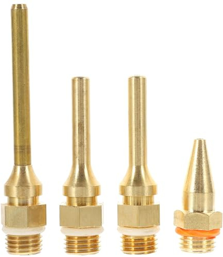 FOMIYES Ugello per Pistola Colla Caldo in Rame, Set 4 Pezzi Punte a Tubo e Sfera Antigoccia, Accessori per Riparazione e Artigianato, Compatibile Dispenser Colla Caldo Colore Casuale