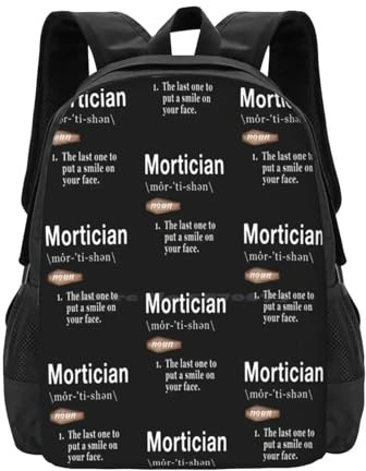 ASDCTYTKO Bestatter-Definition großer Kapazitäts-Schulrucksack Laptop-Taschen Bestatter Bestattungsleiter Zukünftiges Einbalsamier-Bestattungsinstitut-Festivalgeschenk