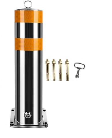 Parkplatzsperre Abschließbarer Gut Sichtbarer Sicherheitspollerpfosten Abnehmbarer Verkehrspfosten Aus Edelstahl Für Parkplätze Und Einfahrtsbarrieren(1pack,75x11.4cm/29.6x4.5in)