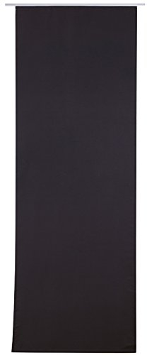 Bestlivings Flächenvorhang Blickdicht 60x245cm, Schiebegardine als Raumteiler (Schwarz) mit Klettband Befestigung inkl. Flächenvorhangtechnik und Beschwerungsstange