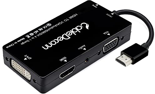 CableDeconn HDMI zu VGA DVI HDMI mit Audio 3,5 mm, Micro-USB-Konverter, Adapter-Kabel für HDMI-Laptops Computer usw., gleichzeitige Verbindung, schwarz