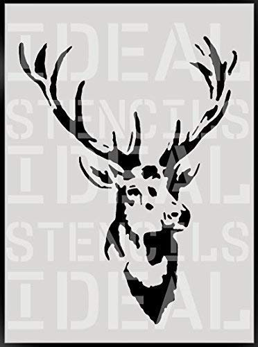 Vintage tête de cerfs pochoir décoration murale d'intérieur art Artisanat Peinture pochoir - SMALL- 17X23CM
