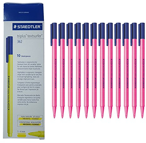 STAEDTLER 362-23 Triplus Textsurfer Textmarker PINK (Packung mit 10)