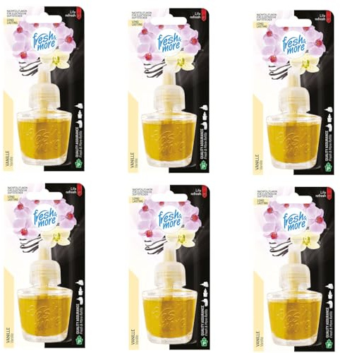 Fresh & More Nachfüllflakons für Duftstecker (6er Pack) Vanille, 19ml