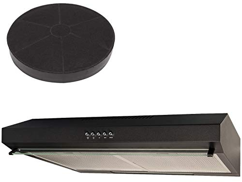 SIA STH50BL 50cm Black Slimline Visor Cooker Hood Kitchen Extractor And Filter