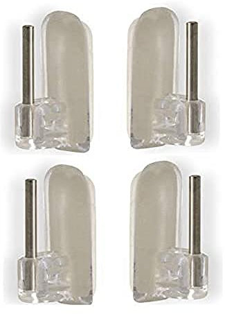 Ateliers28 Tringles Ovales pour Vitrage, 10x5, 4 Supports Adhésifs Plastique, Translucide T10070157