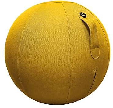 Alba - MHBALL J - Policloruro de Vinilo - Resistente y antiexplosión - Balón de Asiento ergonómico de Escritorio - Amarillo azafrán
