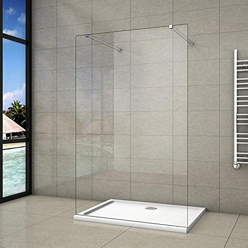 AICA paroi de douche 157,7x200cm l’ouverture des deux côtés douche à l'italienne avec 2 barres extensibles