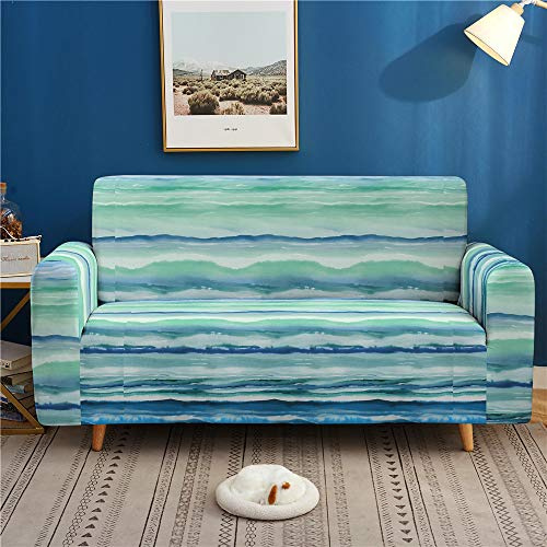 ENEN Sofa überwürfe Sofabezug Elastische Stretch 1/2/3/4 Sitzer, 3D-Muster Sofahusse Modern Abdeckung mit Rutschfester Couchbezug Sesselbezug Stretchhusse (Aquarellmalerei,4 Sitzer?235-300cm)