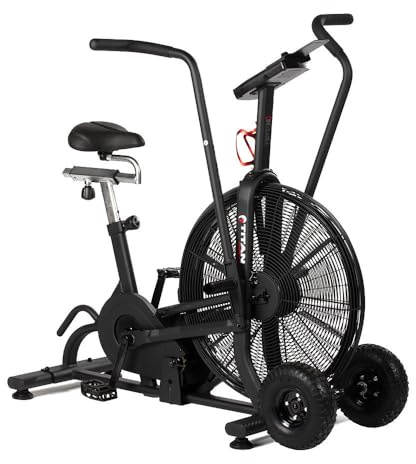 Titan Fitness Steel Fan Bike, Exercise and Cardio Workout Equipment, Black