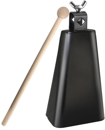 GOGHOST Steel CowBell with Stick, Noise Makers Hand Metal Percussion Cow Bells for Drum Set (6)