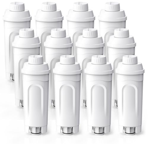 GLACIER FRESH 12x Filtros de Agua DLSC002 para Cafeteras DeLonghi | Repuesto Compatible con ECAM, ETAM, EPAM, ESAM, EC9335, EC680, EC685, EC860