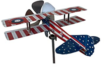 Aereo girandola segnavento, Spad XIII American Flag, in acciaio inox su cuscinetti a sfera, prodotto in Italia