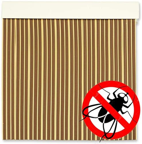 Genérico Tende per esterni con porta anti-mosche, in materiale PVC e barra in alluminio, ideali per terrazze e giardini, misure (marrone - beige, 90 x 220 cm)