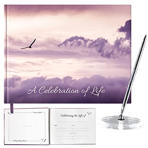 Celebration of Life Funeral Guest Book, Sky Design Funeral Guestbook, Memorial Service Guest Book, Memorial Book, Funeral Book, Guestbook Funeral, Funeral Registry Book, Memory Book Funeral
