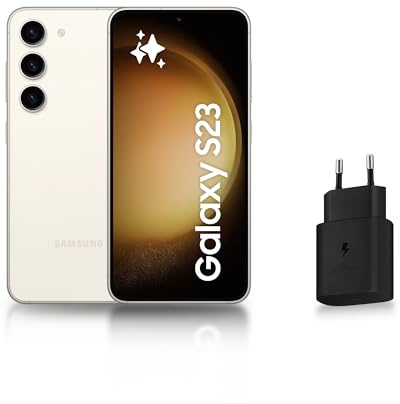 Samsung Galaxy S23 Smartphone Android 5G, 128 Go, Chargeur secteur rapide 25W inclus [Exclusivité Amazon], Smartphone déverrouillé, Crème, Version FR