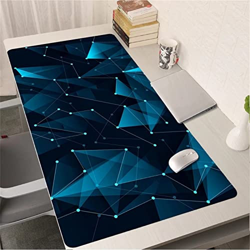 TengYuer Alfombrilla de ratón,Grande Alfombrilla Gaming lratón áser,óptico XXL 600x300x2mm,Lavable,Antideslizante Base de Caucho para Gamers Ordenador,PC y Portátil,línea Azul Oscuro