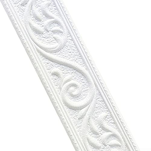 Carreaux autocollants 3D pour plinthe, décoration pour salle de bain, porte, miroir (blanc)