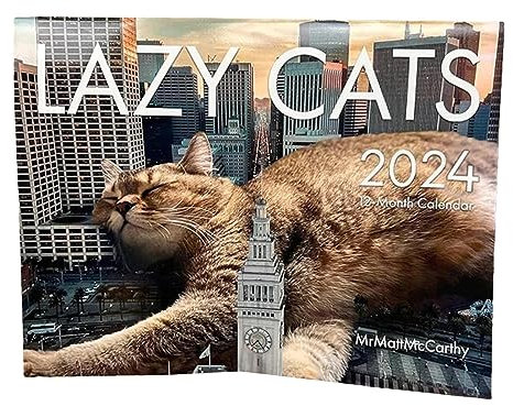 Anloximt Katzenkalender 2024 | Lustiger Katzenplanungs-Jahreskalender für die Wand | Heimdekorationsprodukt für Esszimmer, Schlafzimmer, Arbeitszimmer, Eingangsbereich, Wohnzimmer, Schlafsaal
