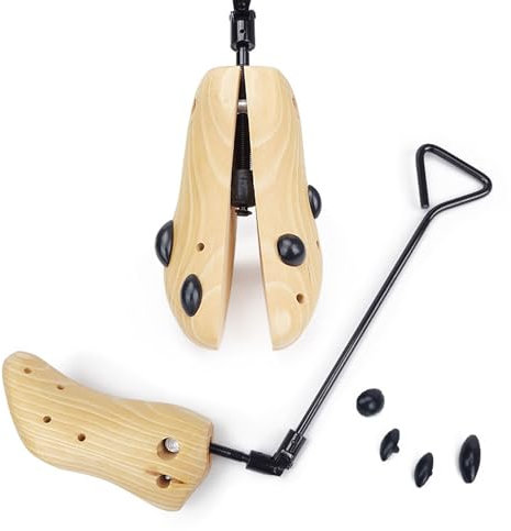 REVAHI Barella per stivali in legno, Espansore per stivali antipiega con tacco alto, Scarpe professionali regolabili in pino Supporto unisex （43-46 iarde） (35-38)