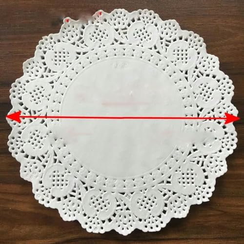 50pcs 11,5 pouces blanc rond diamètre 290mm papier dentelle napperons gâteau napperon pour la décoration de fête de Noël-blanc 50pcs-290x290 mm