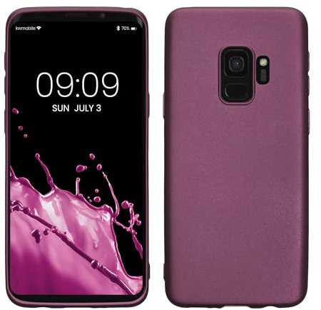 kwmobile Case kompatibel mit Samsung Galaxy S9 Hülle - Schutzhülle aus Silikon metallisch schimmernd - Handyhülle Metallic Lavendel