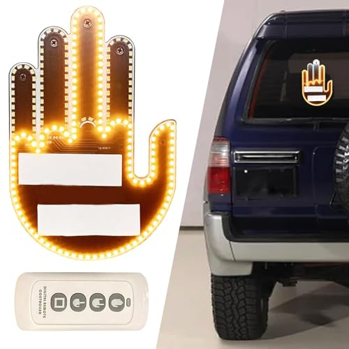 LED Mittelfinger Licht Auto mit Remote, Albumory Finger Gesture Light Geben Sie den Vogel & Liebe & Welle an Fahrer, Road Rage Schilder, Cooles Auto-Innenlicht,Cooles lustiges Autozubehör