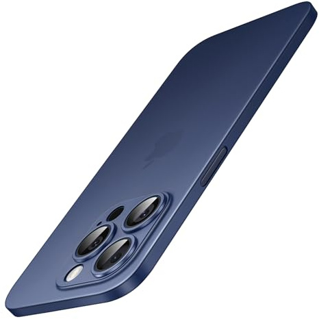 JETech Ultra Slim Case for iPhone 15 Pro 6.1-Inch, Camera Lens Cover Full Protection, Lightweight Matte Finish PP Hard Minimalist Case, Support Wireless Charging (Blue Titanium)
