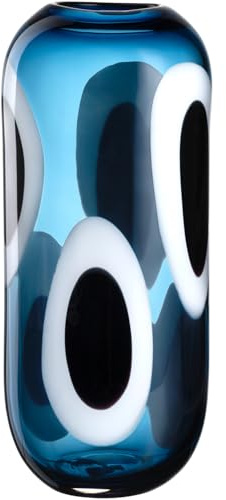 LEONARDO HOME OCCHI BLU Vase • handgemachtes Kunstwerk voller Leidenschaft • Elegante Blumenvase • einzigartige Schönheit • Kunst für Zuhause • Höhe 36 cm • blau • 047511
