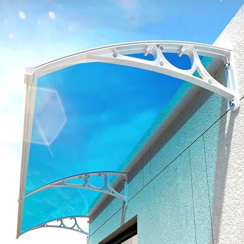 Polycarbonat-Dachvordach, Türmarkise, Schutz für Fenster, Regenschutz, UV- und schneefest, Terrassen-Veranda-Vorzelt, 119,4 x 200,7 cm, Größe optional