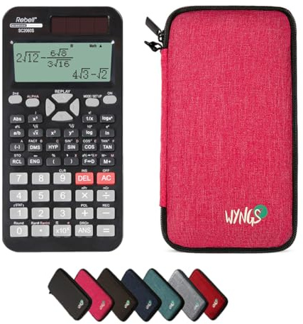 Rebell SC2060S inkl. WYNGS Schutztasche Pink - Wissenschaftlicher Taschenrechner - Basic Set