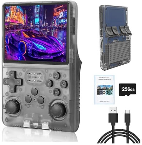 NULA R40S Pro Retro - Console da gioco portatile, con scheda TF da 256 GB, 30.000 giochi, supporta 20 + emulatore, schermo IPS HD da 3,5 pollici, sistema Linux portatile Pocket Arcade