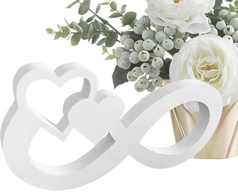 Scultura cuore infinito - Statuetta decorativa in resina, stile elegante | Decorazione romantica per casa, ornamento simbolico per sposi, fidanzati, famiglia, festa della mamma e del papà