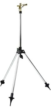 BSD Arroseur métallique sur pied avec réglage de hauteur et jet d'eau variable, idéal pour une irrigation silencieuse et efficace jusqu'à 24 m.
