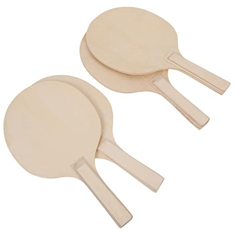 INOOMP 4 Stück Schläger-Set Outdoor-strandschläger Strandball-paddel Schläger Für Strandbälle Tischtennisschläger Badmintonschläger Badmintonballschläger Strandballschläger Holz Brown