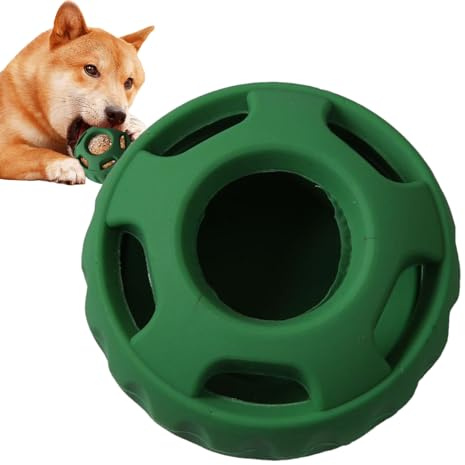 yakermur Dispenser di cibo lento palla – leccornie palla che fuoriesce giocattolo per animali domestici – Riutilizzabile in silicone per la cura dei denti palla da gioco per stimolazione mentale