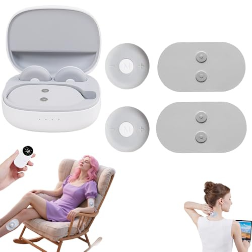 wireless tens machine,tens ems senza fili,ricaricabile tens elettrostimolatore dolore,elettrostimolatore muscolare senza fili,dispositivo portatile per tecarterapia,6 Modes & 16 Intensities-A