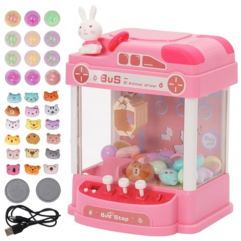 Maycoly Mini Greifmaschine Candy Doll Mit Lenkrad Gachapon Grabber Süßigkeiten Greifautomat mit Münzschiebe und Greifarm Automat Stofftiere Claw Machine Kinder