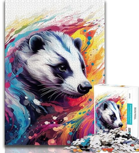 Puzzle da 1000 pezzi con animali tasso del miele per adulti e adolescenti giocattoli giochi educativi decorazioni per la casa e regali unici (50x75cm)
