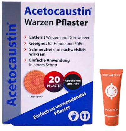 Warzen Pflaster 1x 20 Pflaster I Zur Behandlung von Warzen & Dornwarzen an Händen & Füßen I 40% Salicylsäure I Schmerzfreie Anwendung I ab 4 Jahren I Spar-Set plus Pharma Perle give-away