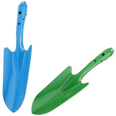 jojofuny Lot de 2 Pelles de Jardin en Métal Robustes Petites Pelles à Terre pour Balcon et Jardinage Familial Outils Polyvalents pour Planter Désherber et Rempoter Couleur Aléatoire